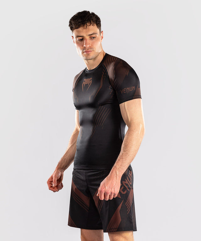 Rashguard Venum No-Gi 6.0 Maniche Corte – Nero/Marrone