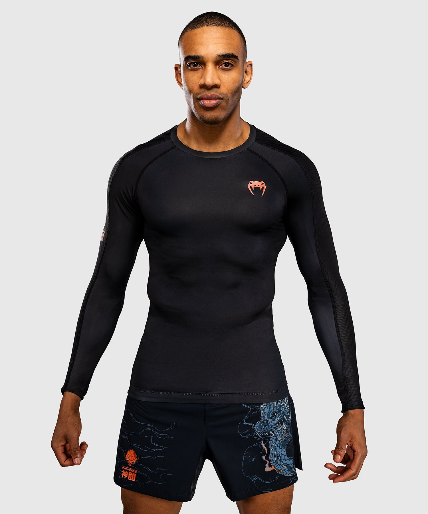 Rashguard Venum Thunder Dragon manches longues – Noir/Gris/Cuivre