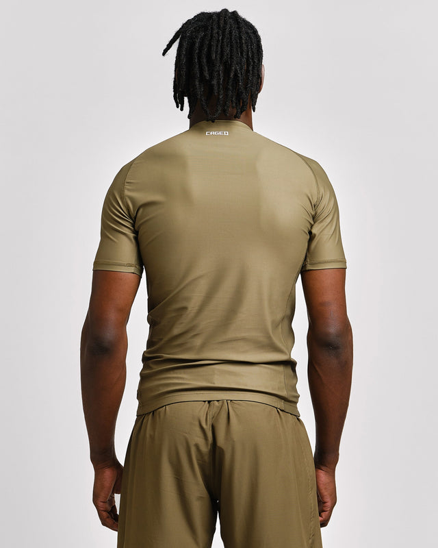 Rashguard Caged Tactical manches courtes – Vert militaire
