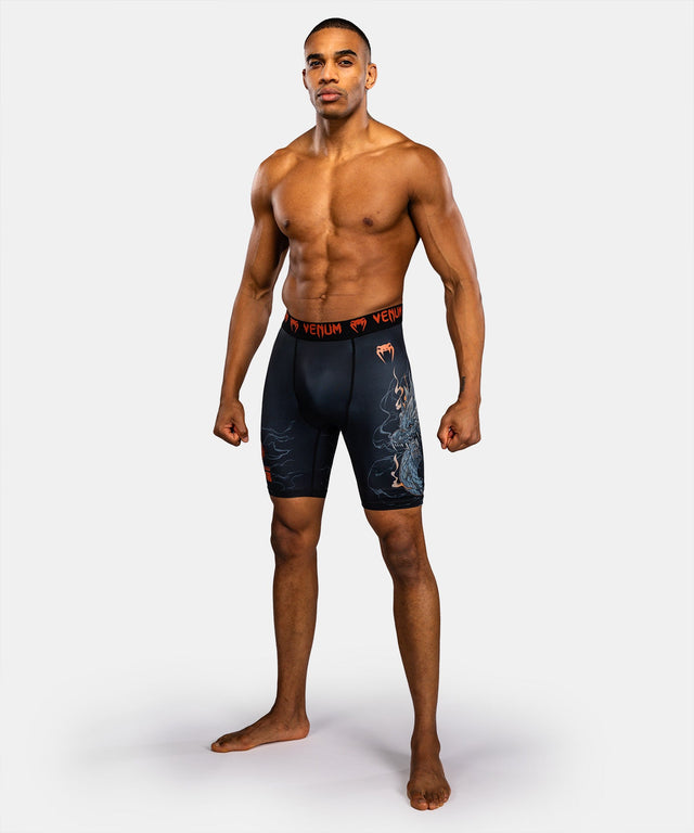 Pantaloncini a compressione Venum Thunder Dragon – Nero/Grigio/Rame