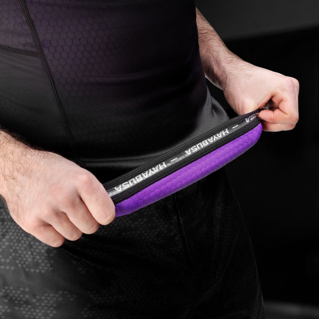 Rashguard Hayabusa Fusion Manga Curta – Preto/Roxo