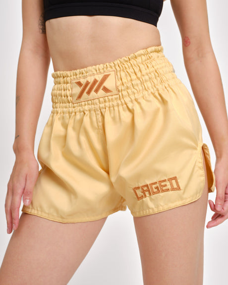 Pantaloncini Muay Thai Caged Classic – Peach donna