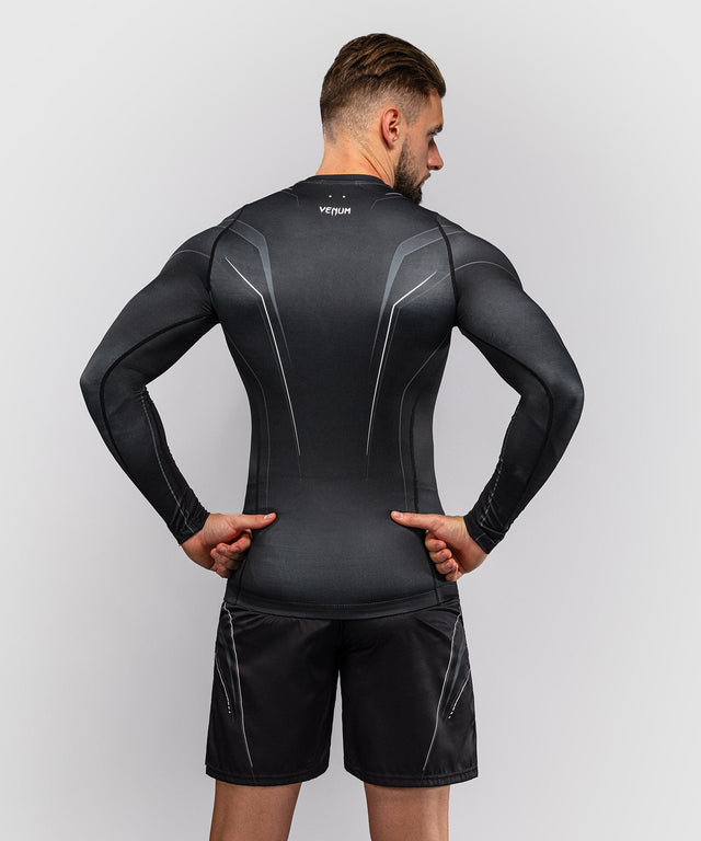 Rashguard Venum Streamline – Dlouhé rukávy – Černá/Bílá