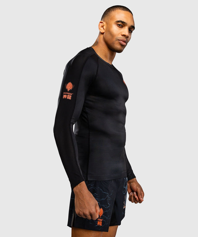 Rashguard Venum Thunder Dragon manches longues – Noir/Gris/Cuivre
