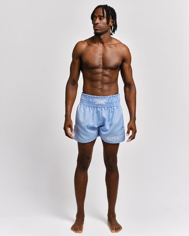 Caged Muay-Thai-Shorts Classic – Hellblau