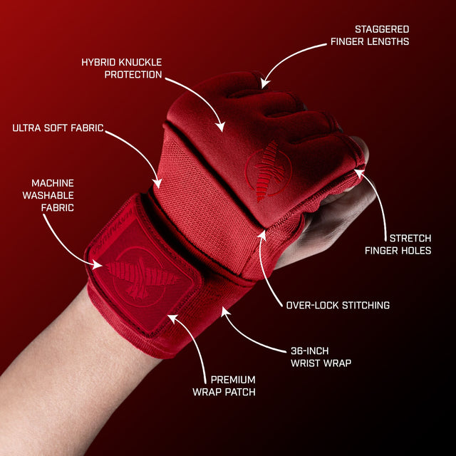 Bandes de boxe Hayabusa Deluxe Quick – Rouge