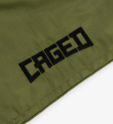 Caged Muay Thai Shorts Classic – Khaki Green/Black Women