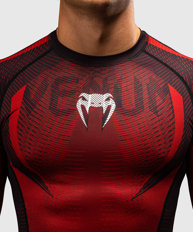 Rashguard Venum Galactic 3.0 s dlouhými rukávy – Červená/Stříbrná