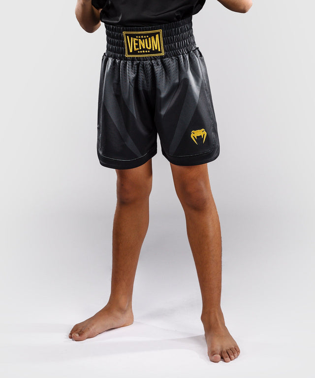 Pantaloncini da boxe Venum Attack - Bambini Nero/Oro