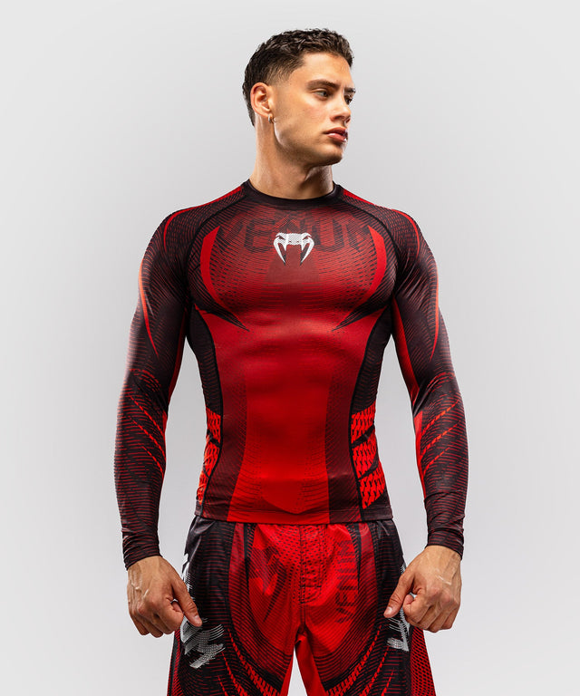 Rashguard Venum Galactic 3.0 s dlouhými rukávy – Červená/Stříbrná