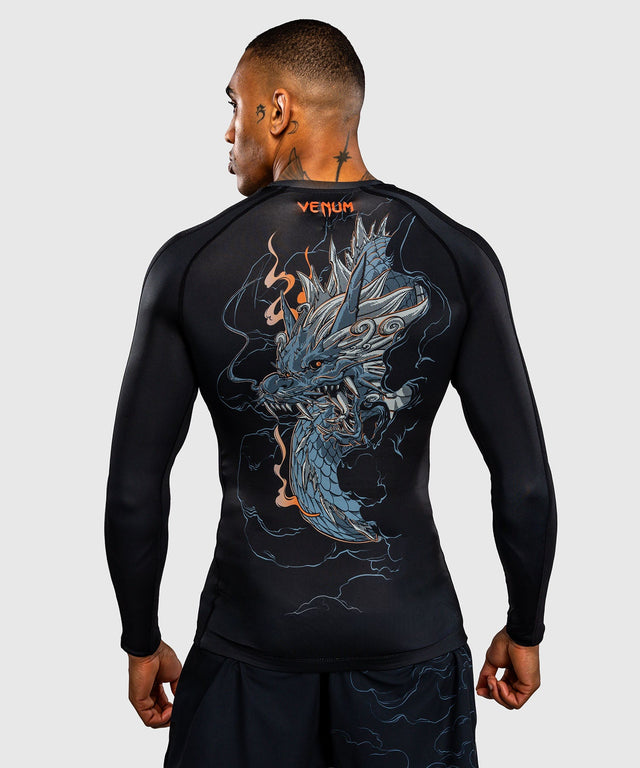 Rashguard Venum Thunder Dragon manches longues – Noir/Gris/Cuivre