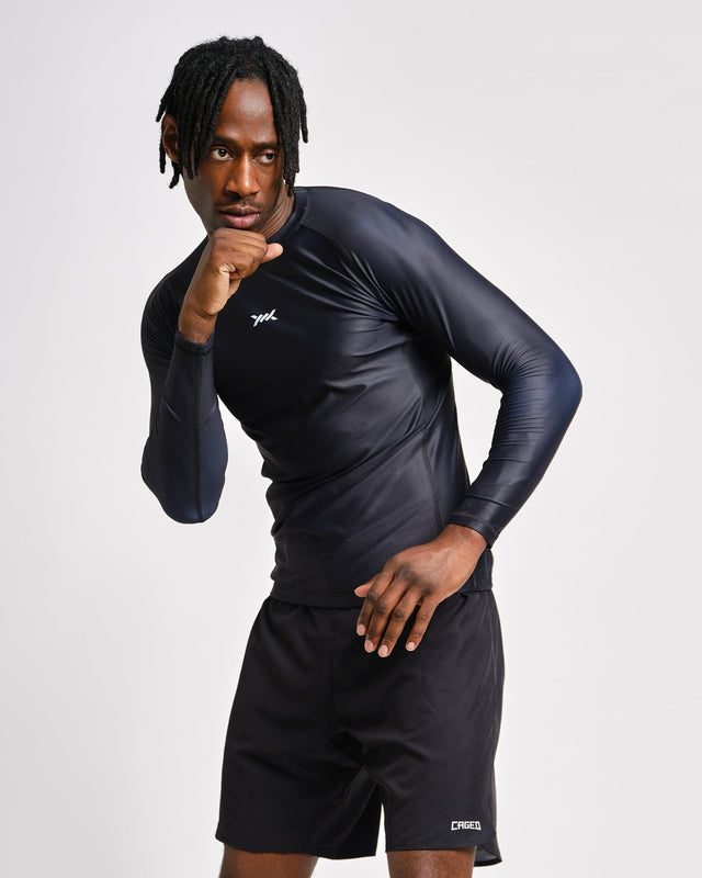 Rashguard Caged Tactical Maniche Lunghe – Nero