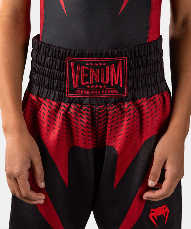 Pantalones de boxeo Venum Attack – Niños – Negro/Rojo