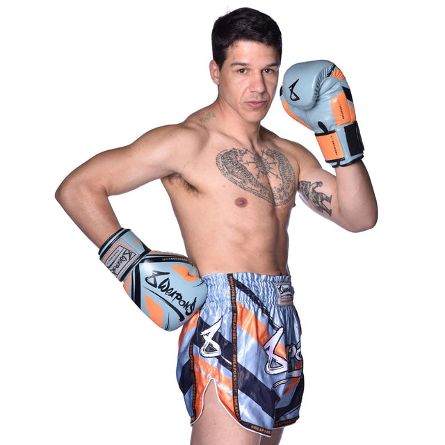 Muay Thai trenky 8 WEAPONS Shift – Ledově šedé/Oranžové