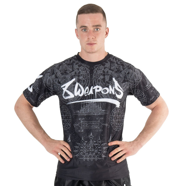 8 WEAPONS T-shirt Hanuman Yant – Preto/Cinzento