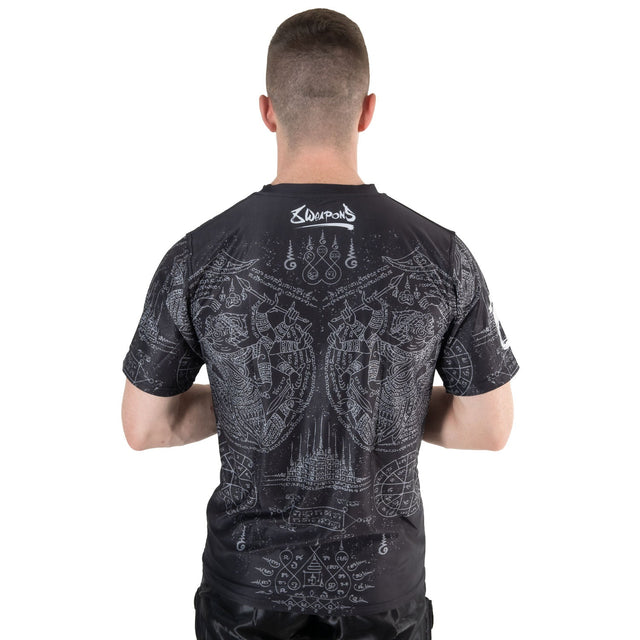 8 WEAPONS T-shirt Hanuman Yant – Preto/Cinzento