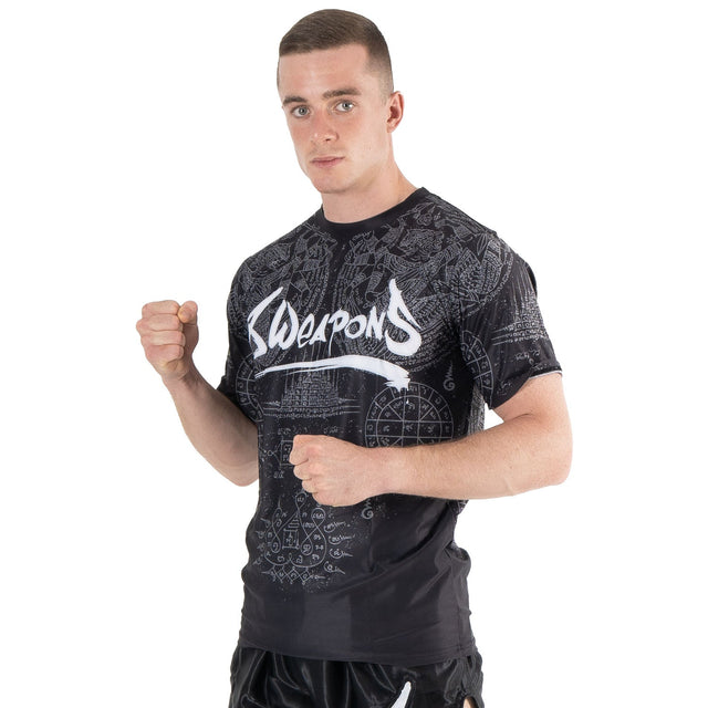 8 WEAPONS T-shirt Hanuman Yant – Preto/Cinzento