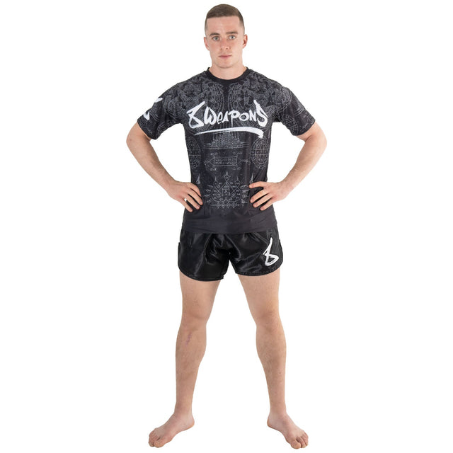 8 WEAPONS T-shirt Hanuman Yant – Preto/Cinzento