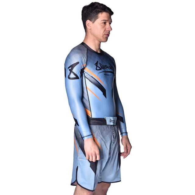 Pantalones de MMA 8 WEAPONS Shift – Gris hielo/Naranja