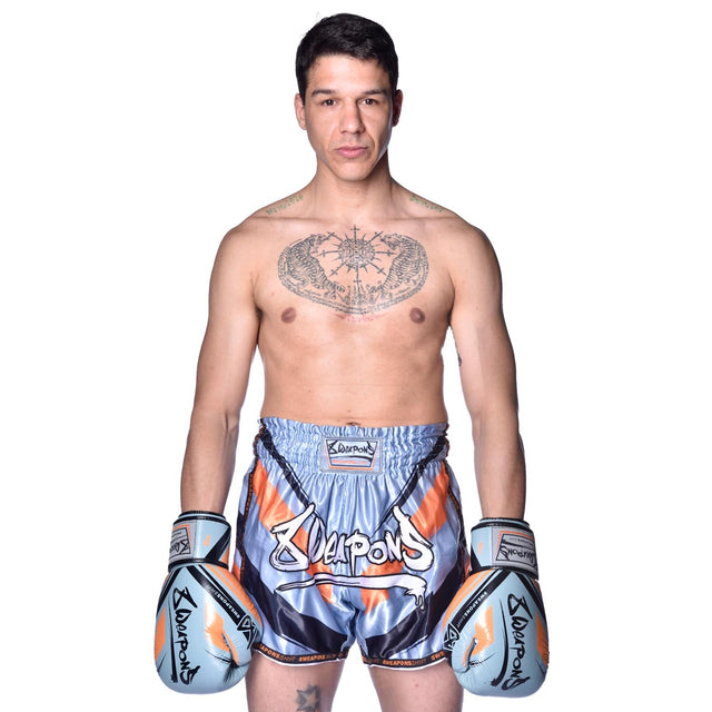 Muay Thai trenky 8 WEAPONS Shift – Ledově šedé/Oranžové