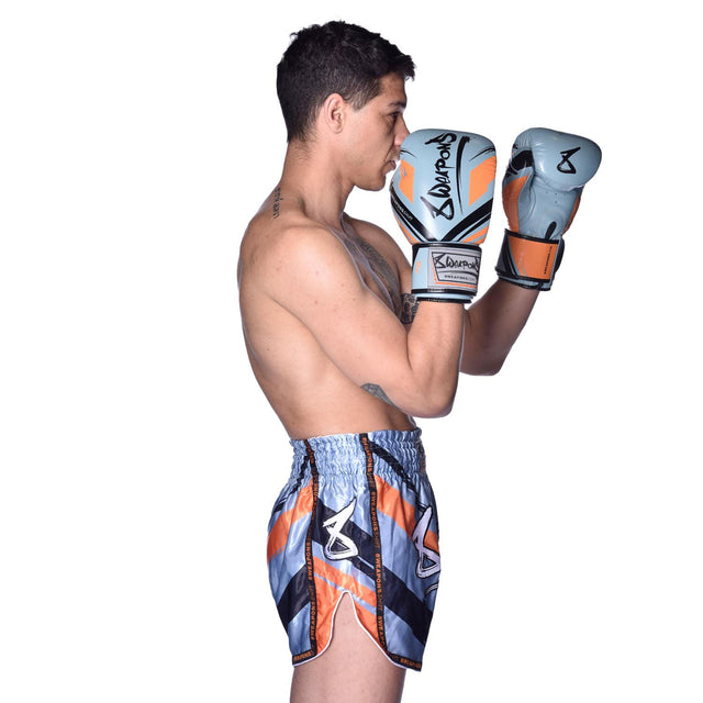 Muay Thai trenky 8 WEAPONS Shift – Ledově šedé/Oranžové