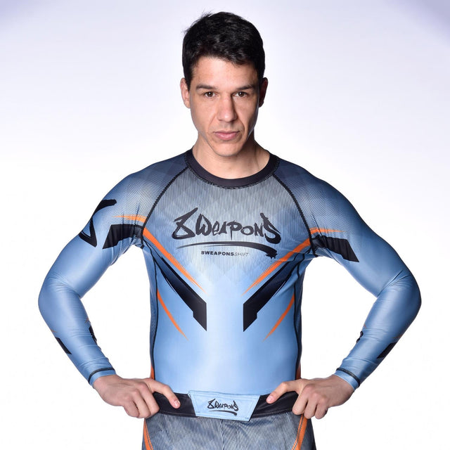 8 WEAPONS Rashguard Shift – Isblå/Orange