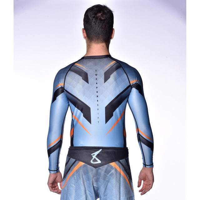 8 WEAPONS Rashguard Shift – Isblå/Orange