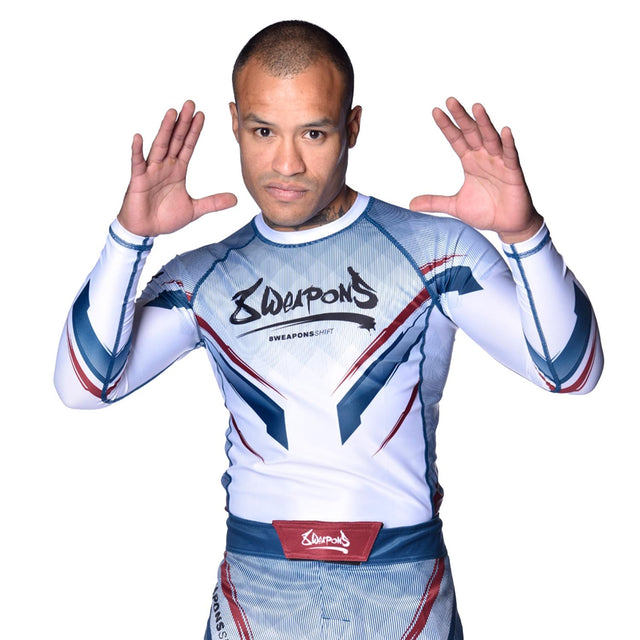 Rashguard 8 WEAPONS Shift – Bianco/Navy/Rosso