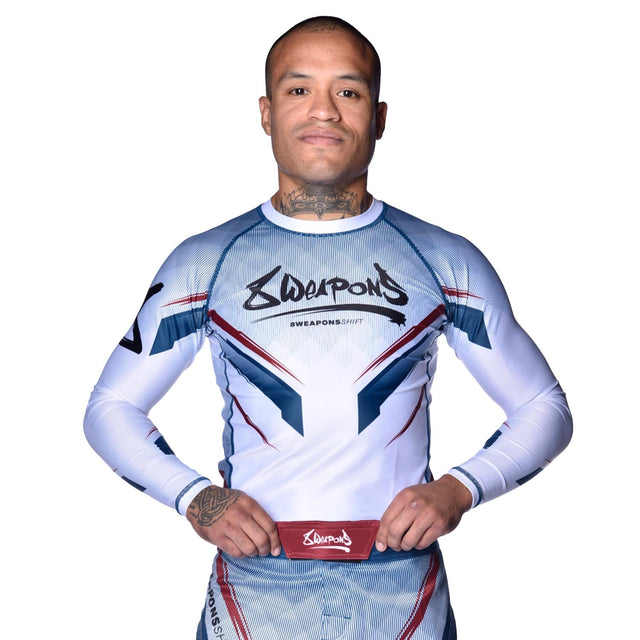 Rashguard 8 WEAPONS Shift – Bianco/Navy/Rosso