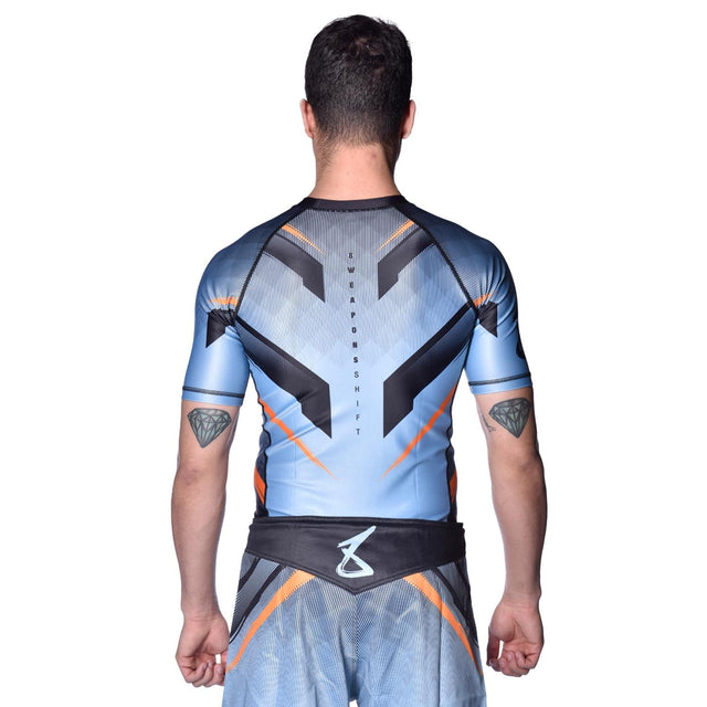 8 WEAPONS Rashguard Shift – Isblå/Orange