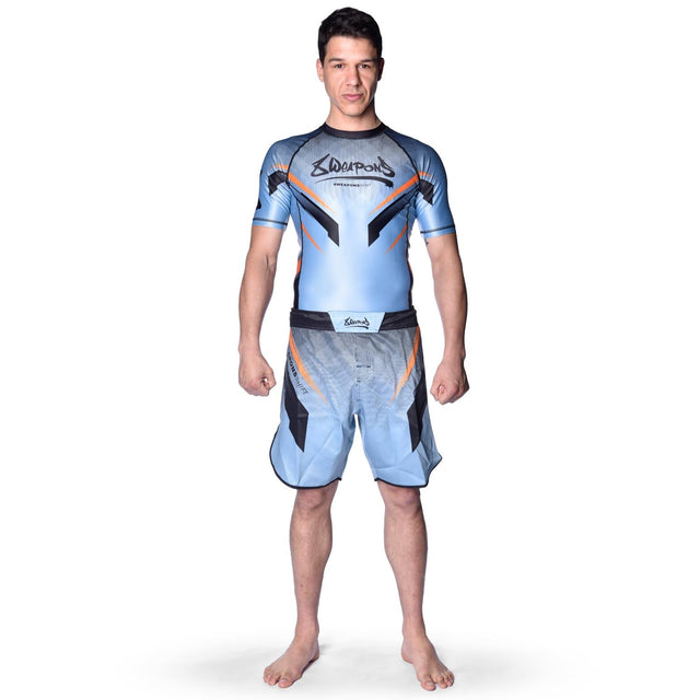 8 WEAPONS Rashguard Shift – Isblå/Orange