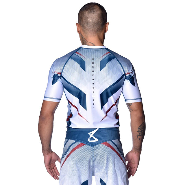 8 WEAPONS Rashguard Shift – Weiß/Navy/Rot