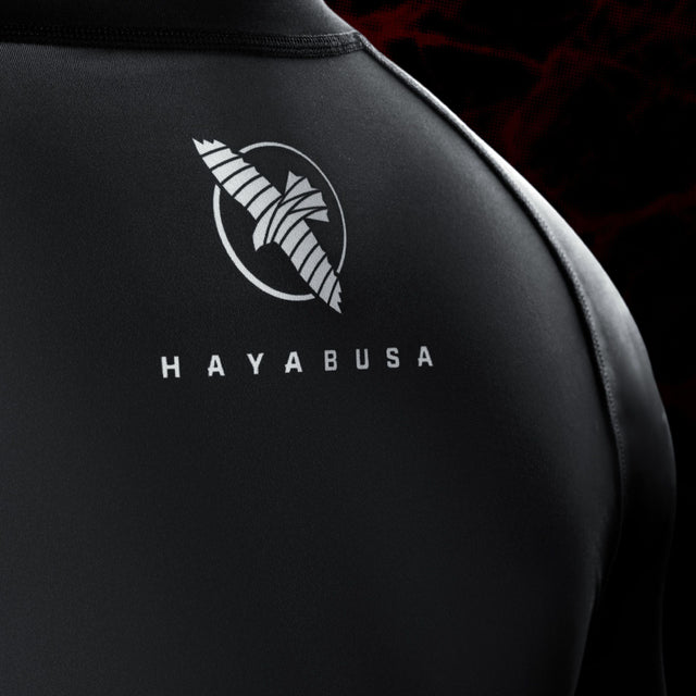 Hayabusa x UFC BJJ Rashguard Kurzarm Damen – Schwarz/Rot