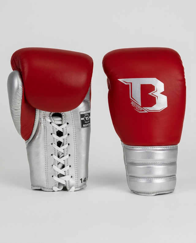 Booster Boxhandschuhe Rapid Strike mit Schnürverschluss - Rot/Silber