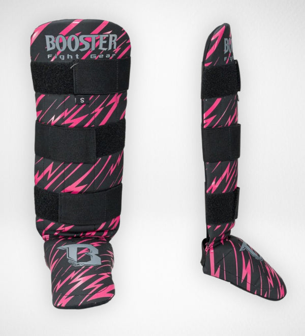 Paratibie da kickboxing Booster Combat Bambini – Nero/Rosa