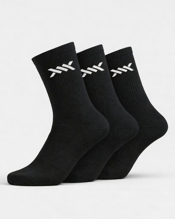 Calcetines Caged Crew – Negro – Pack de 3
