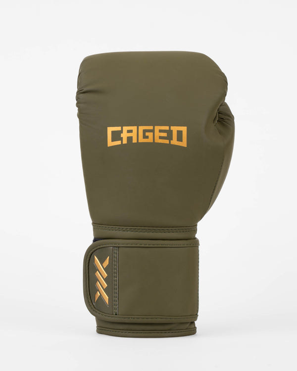 Caged Core Boxhandschuhe – Khaki Grün/Gold
