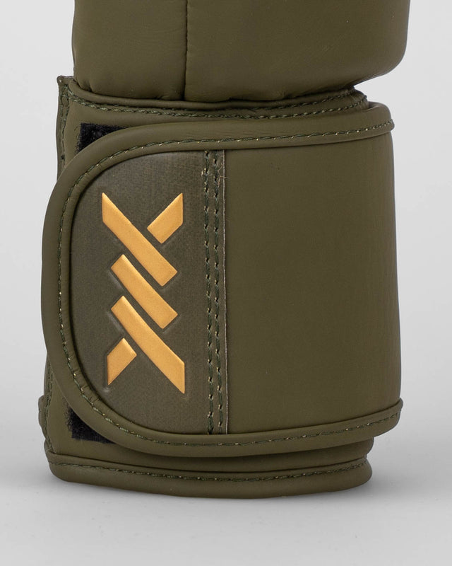 Guantes de boxeo Caged Shadow – Caqui Verde/Oro
