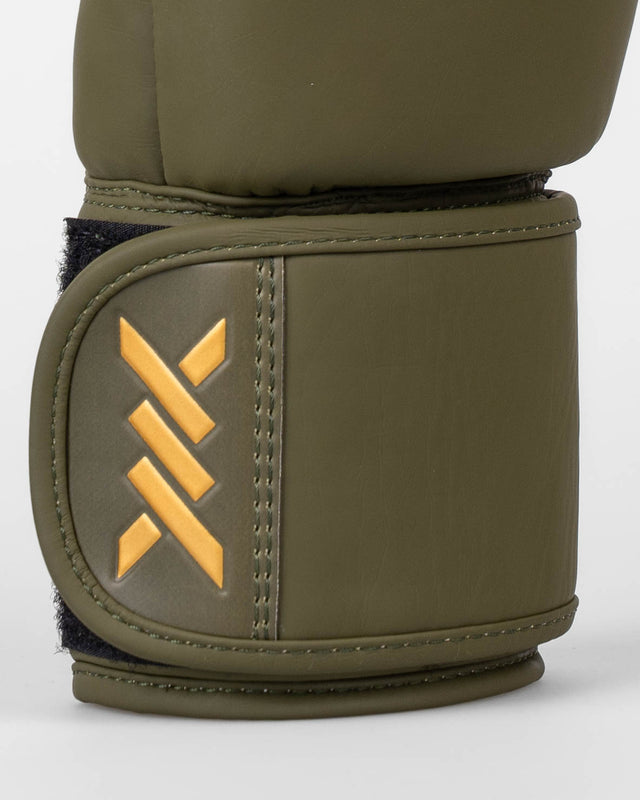 Dětské boxerské rukavice Caged Spark – Khaki zelená/Zlatá