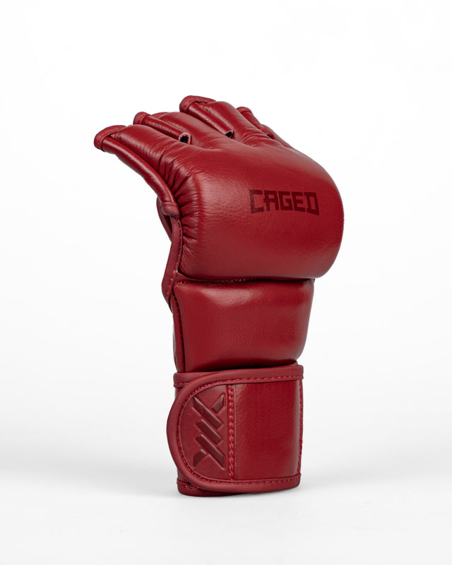 MMA rukavice Caged 'X' Series – Bordeaux červená