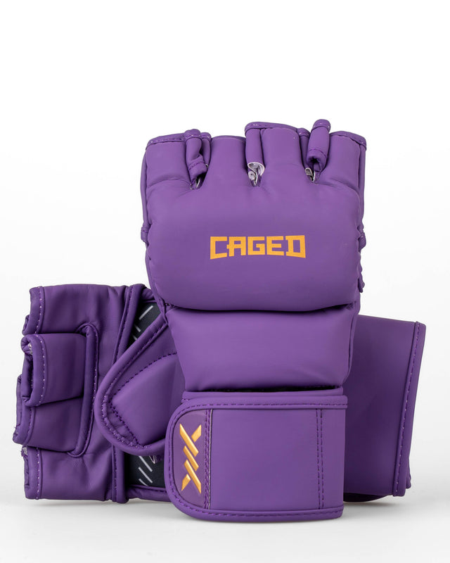 MMA rukavice Caged Shadow – Fialové/Zlaté