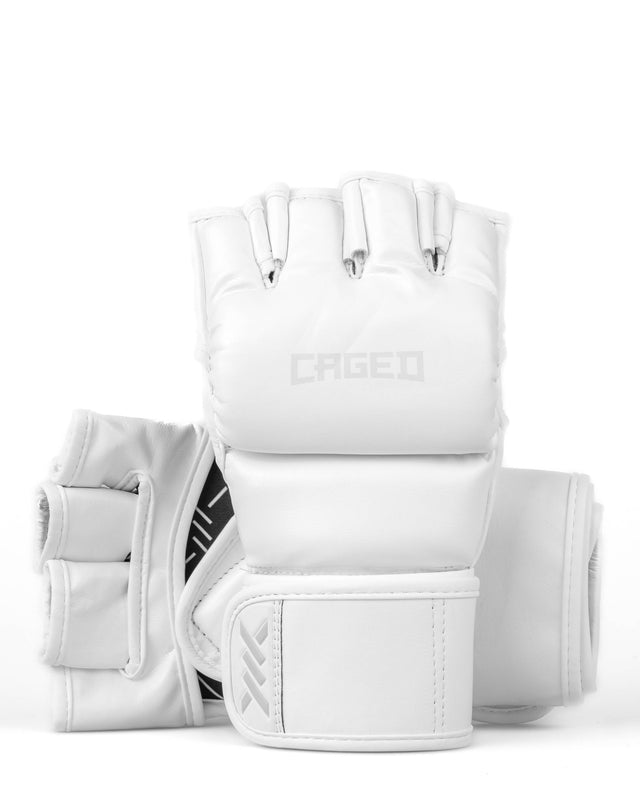 Caged MMA-Handschuhe Shadow – Weiß/Weiß