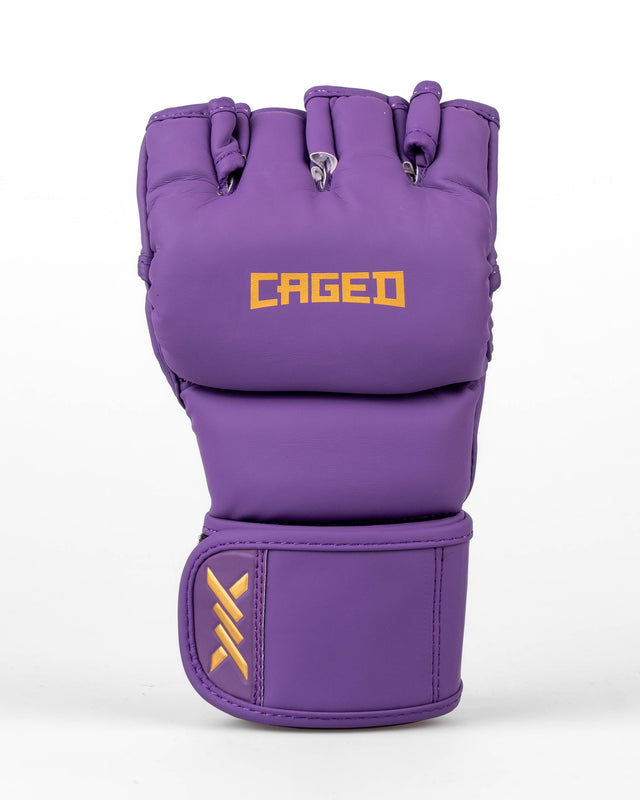 MMA rukavice Caged Shadow – Fialové/Zlaté