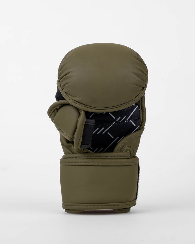 Rękawice MMA sparingowe Caged Shadow – Khaki/Złote