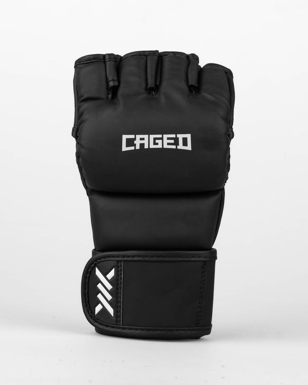 MMA rukavice Caged Shadow – Mat černá/bílá