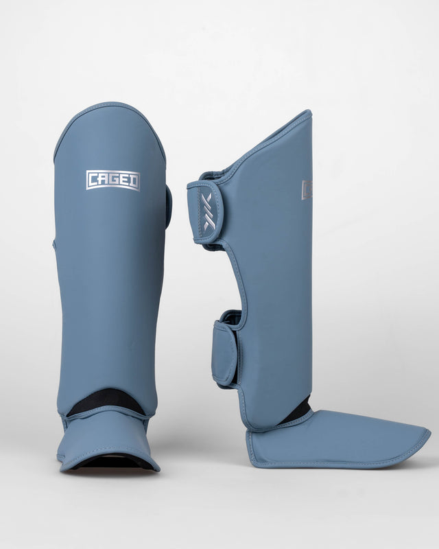 Caged Shadow Shin Guards - Midnight Blue