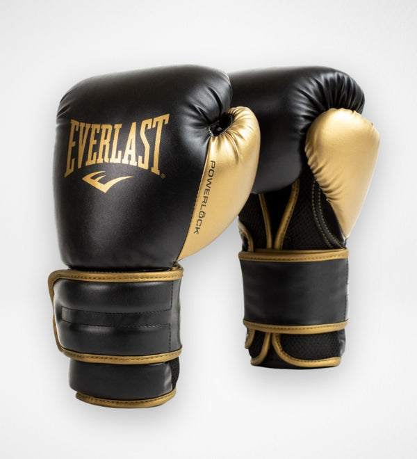 Boxerské rukavice Everlast Powerlock 2R – Černé/Zlaté