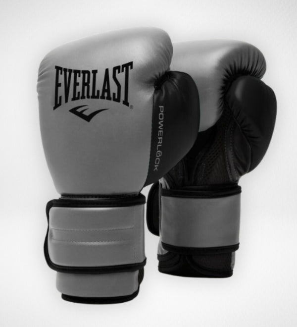 Boxerské rukavice Everlast Powerlock 2R – Šedé/Černé