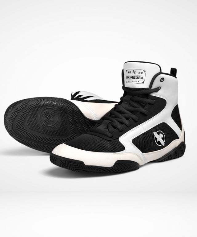Chaussures de boxe Hayabusa Pro – Blanc/Noir