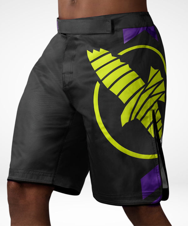 Pantaloni scurți MMA Hayabusa Icon Lang – Negru/Neon